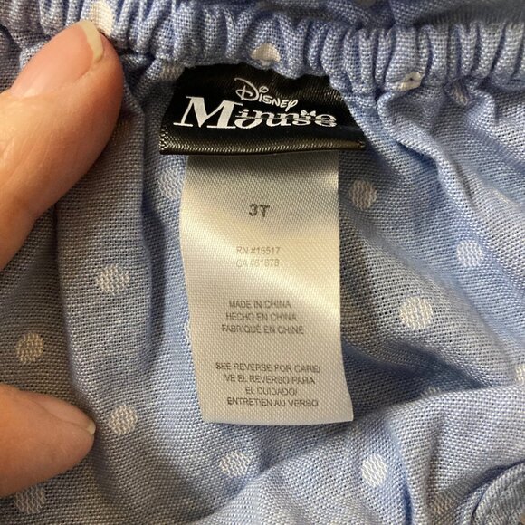 Girls Minnie Mouse Romper Polka Dot Blue White 3T Cotton - Picture 6 of 6